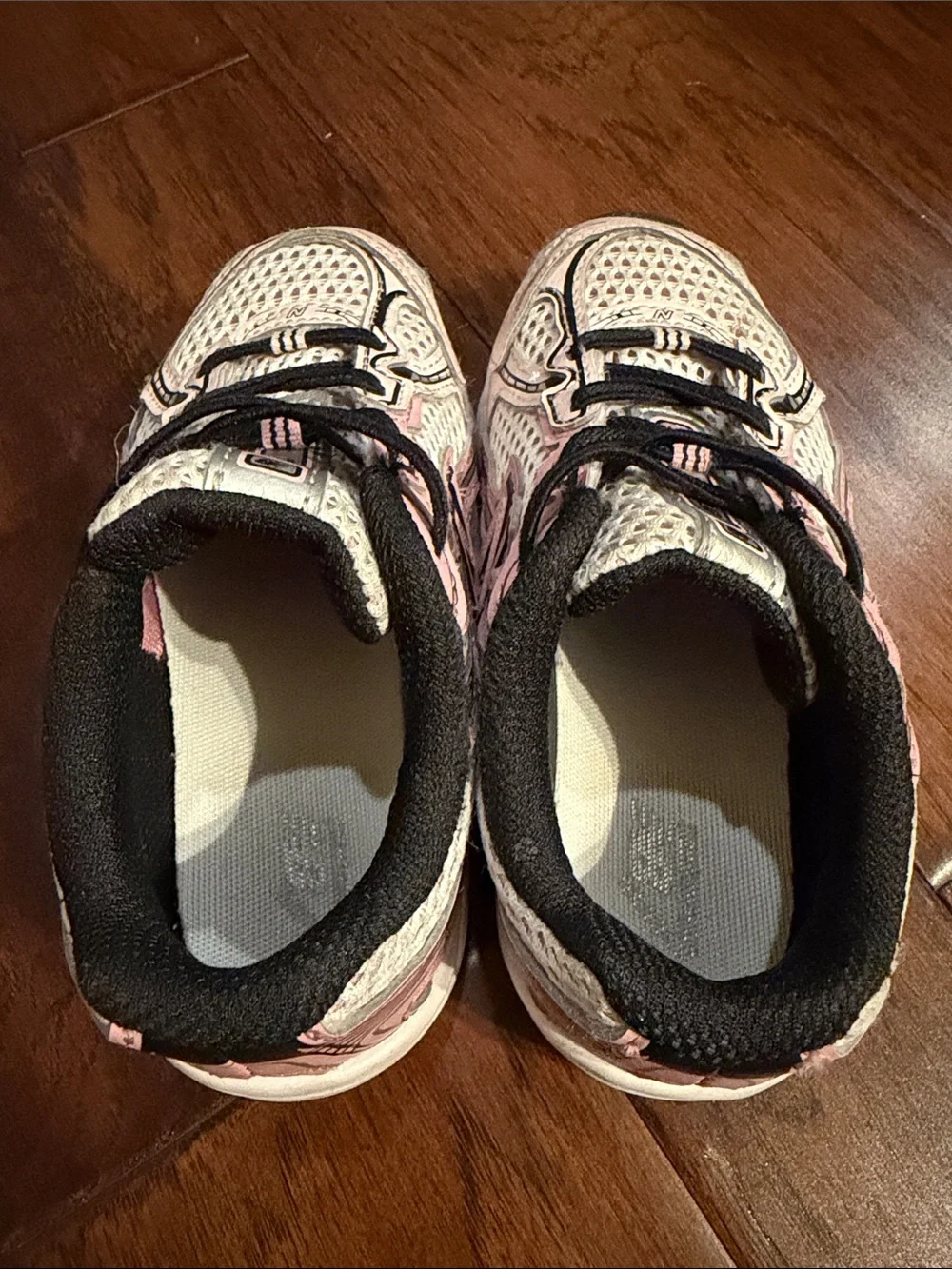 New Balance Kids Light Pink and Black Mesh Running Sneakers